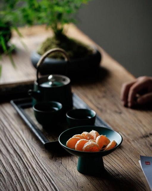 Japanese 120mm Tea Art Dessert Plate | Potted Decorative Tray - mokupark.com