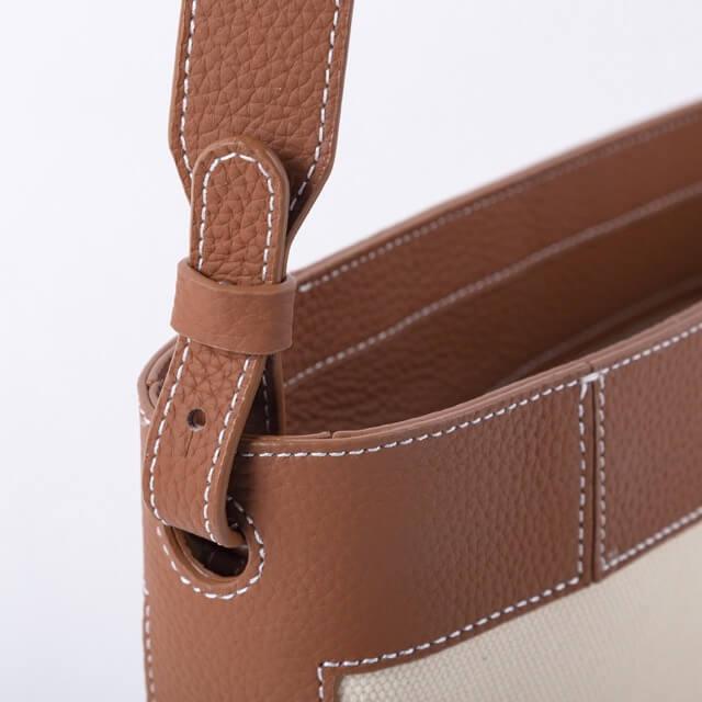 Brown Top Grain Cow Leather & Waterproof Canvas Tote Bag | Crossbody Bag | Shoulder Bag - loliday.net