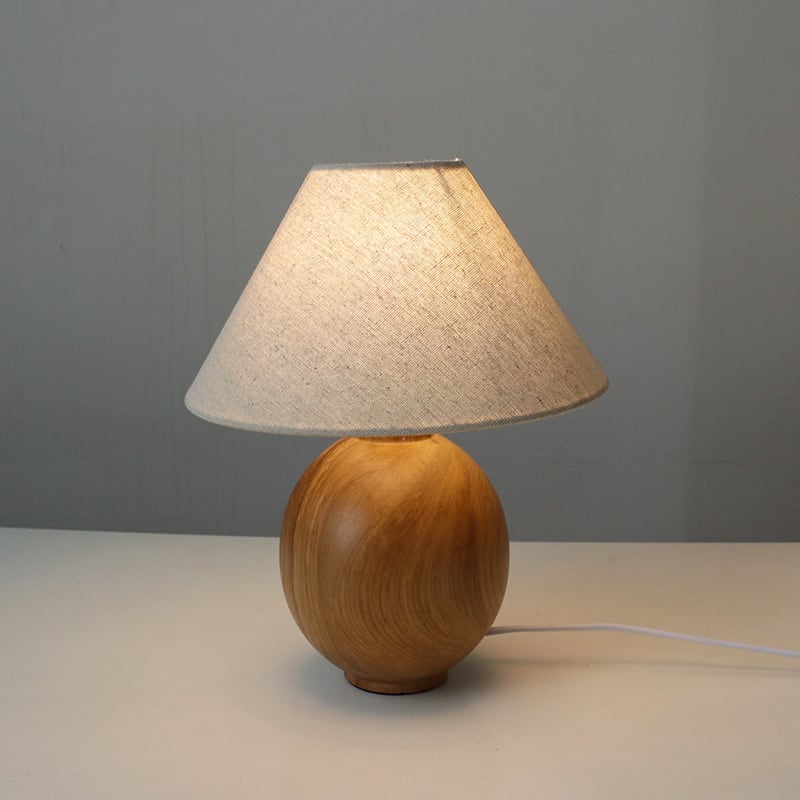 Amina - Irving Table Lamp Ash Wood White Linen
