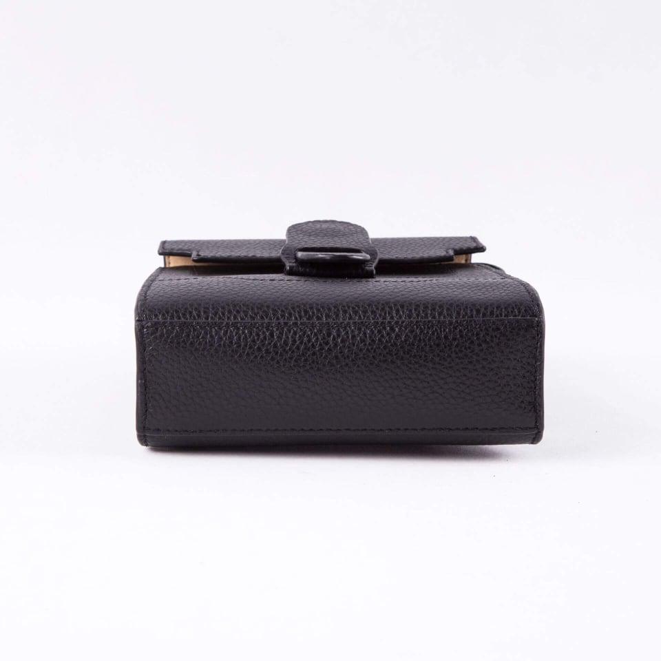 Alunna Black Full Grain Cow Leather Mini Backpack | Handbag | Crossbody Bag - loliday.net
