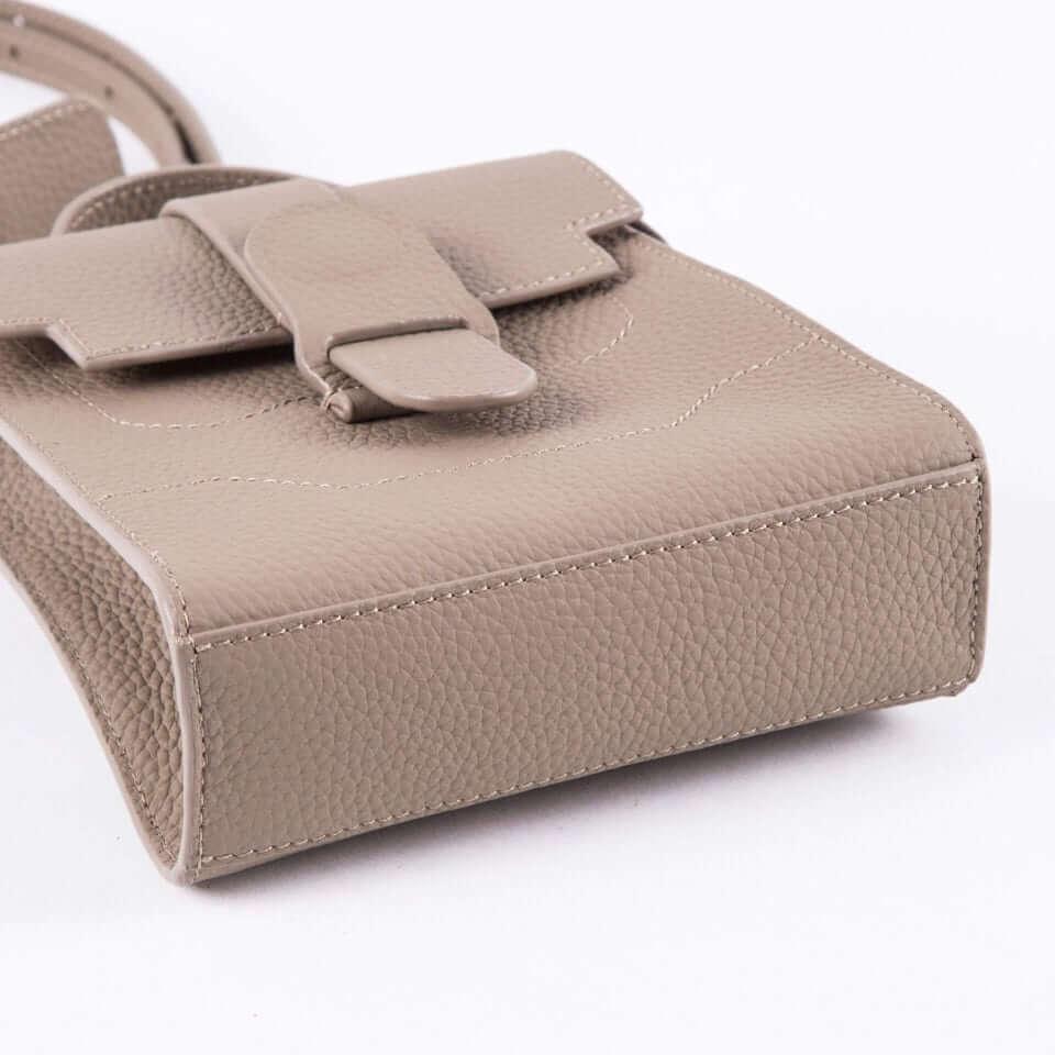 Alunna Gray Full Grain Cow Leather Mini Backpack | Handbag | Crossbody Bag - loliday.net