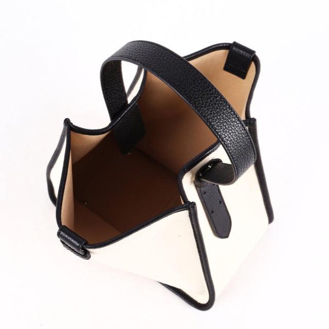 Black & White Canvas Square Large Capacity Tote Bag - loliday.net