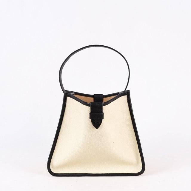 Black & White Canvas Square Large Capacity Tote Bag - loliday.net