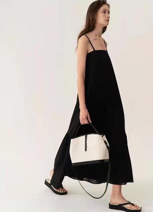 Black KINDER Commuter Canvas & Full Grain Cow Leather Tote bag -  Crossbody Bag | Handbag - loliday.net