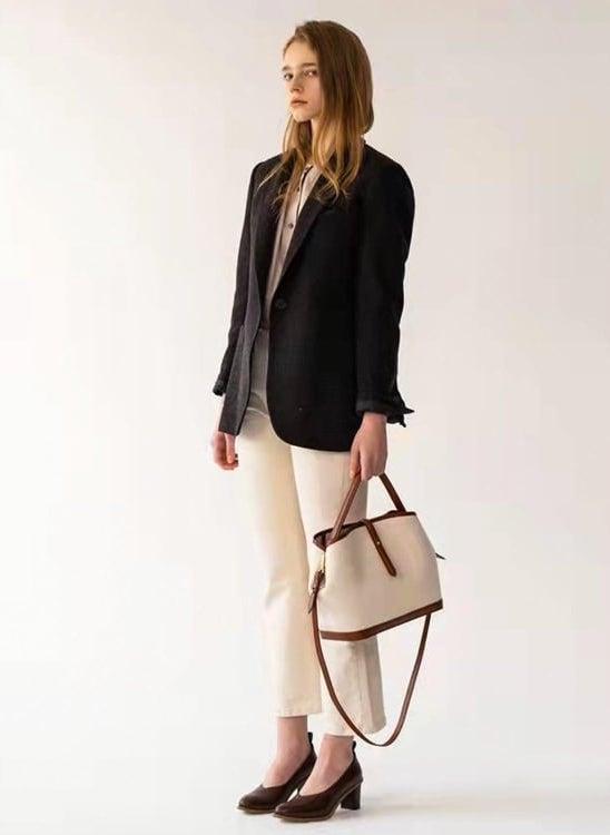 Brown Commuter Canvas & Full Grain Cow Leather Tote bag -  Crossbody Bag | Handbag - loliday.net