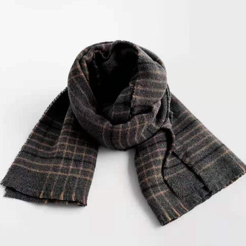 Brown Plaid Scarf - loliday.net
