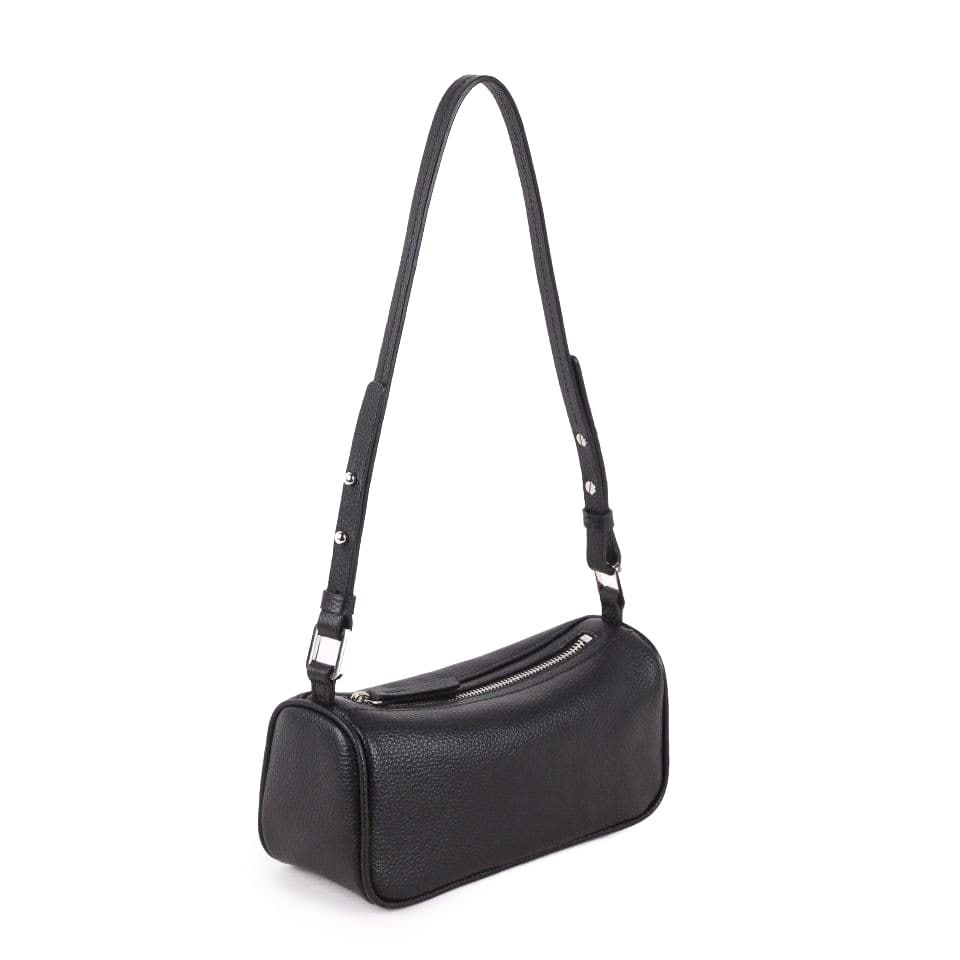 Black Full Grain Cow Leather Small Square Bag | Crossbody Bag | Shoulder Bag | Clutch - loliday.net