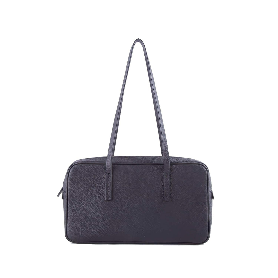 Black Full Grain Cow Leather Underarm Bag | Handbag - loliday.net