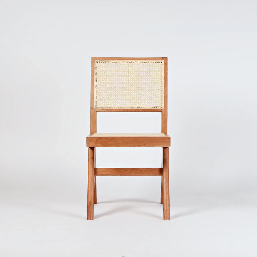 Akai Rika - Cherry Wooden & Rattan Side Chair | Dining Chair