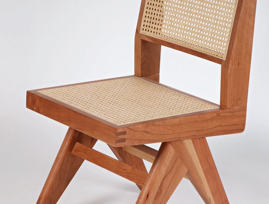 Akai Rika - Cherry Wooden & Rattan Side Chair | Dining Chair