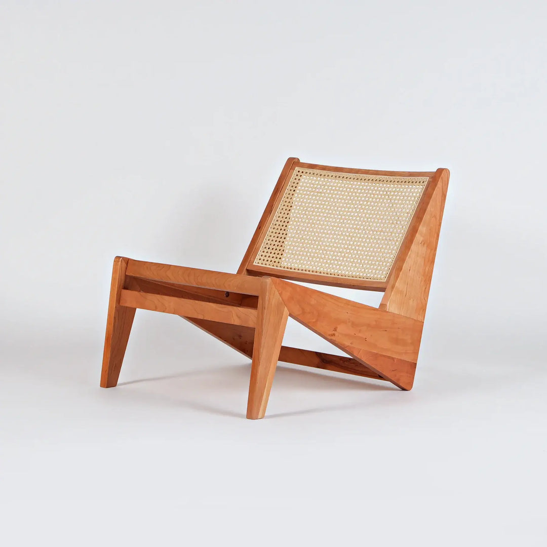 Akai Rika - Cherry Wooden & Rattan Lounge Chair