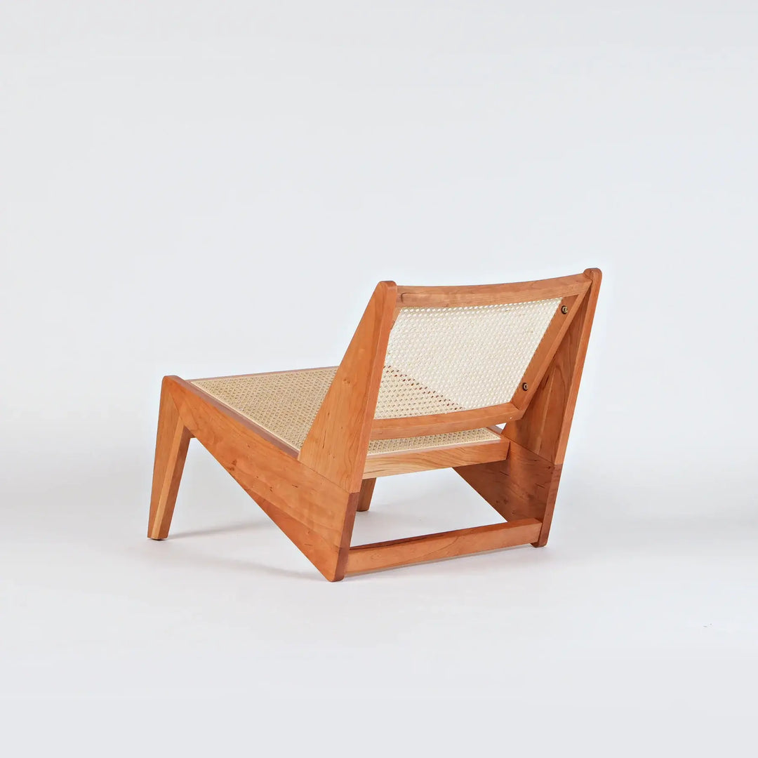 Akai Rika - Cherry Wooden & Rattan Lounge Chair