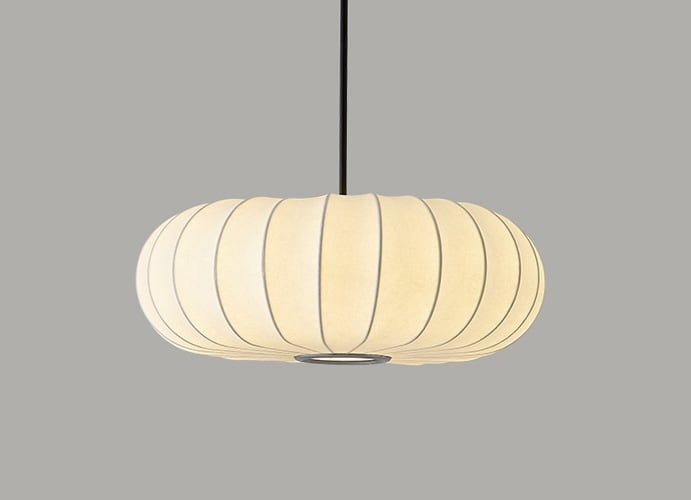 AKARI STYLE | Pumpkin Silk Pendant Light - Dense Weave Version