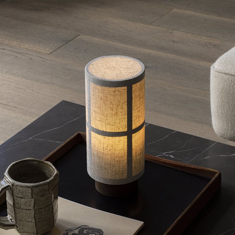 H23 F&W | Wabi-Sabi Fabric & Wood Rechargeable Table Lamp