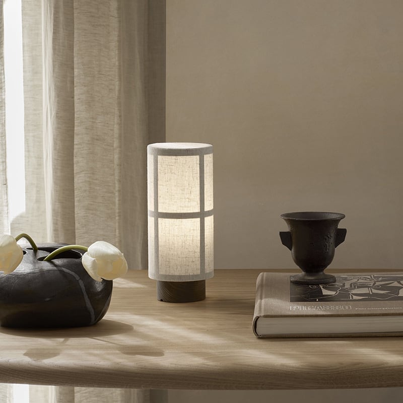 H23 F&W | Wabi-Sabi Fabric & Wood Rechargeable Table Lamp