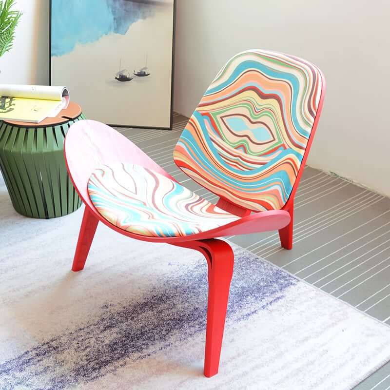 MP Shell Chair - Classic Lounge Chair | Reading Chair in Fabric - Lips Graffiti