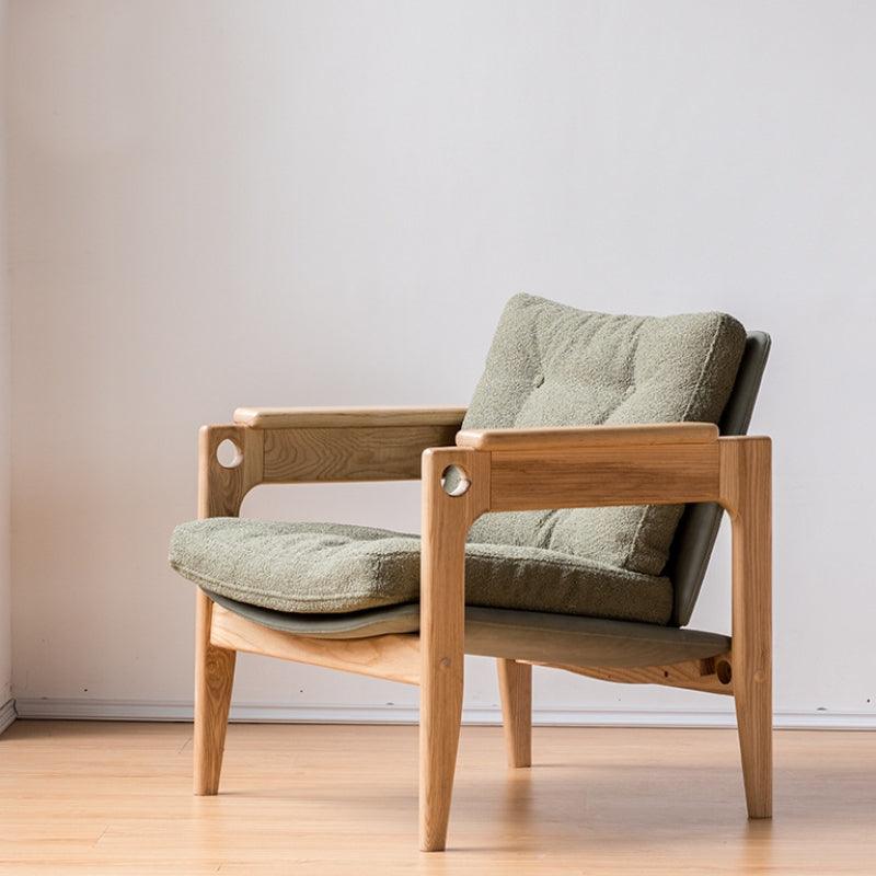 Azami - Solid Ash Wood & Cotton + Linen Armchair ｜ Reading Chair - mokupark.com