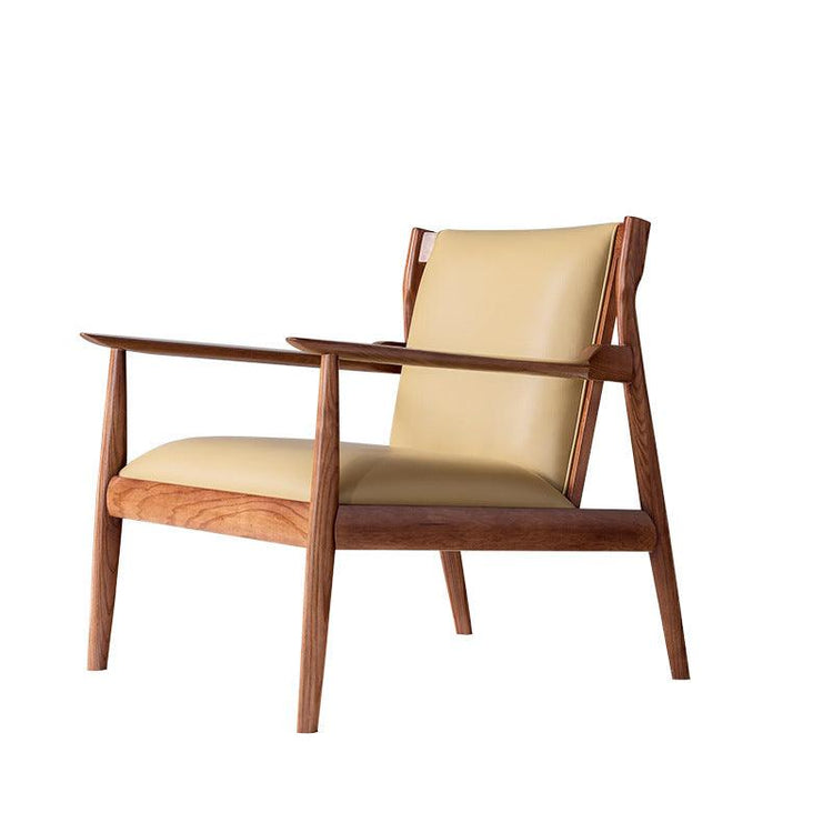 Douk - Solid Ash Wood & Leather Armchair ｜ Reading Chair - mokupark.com