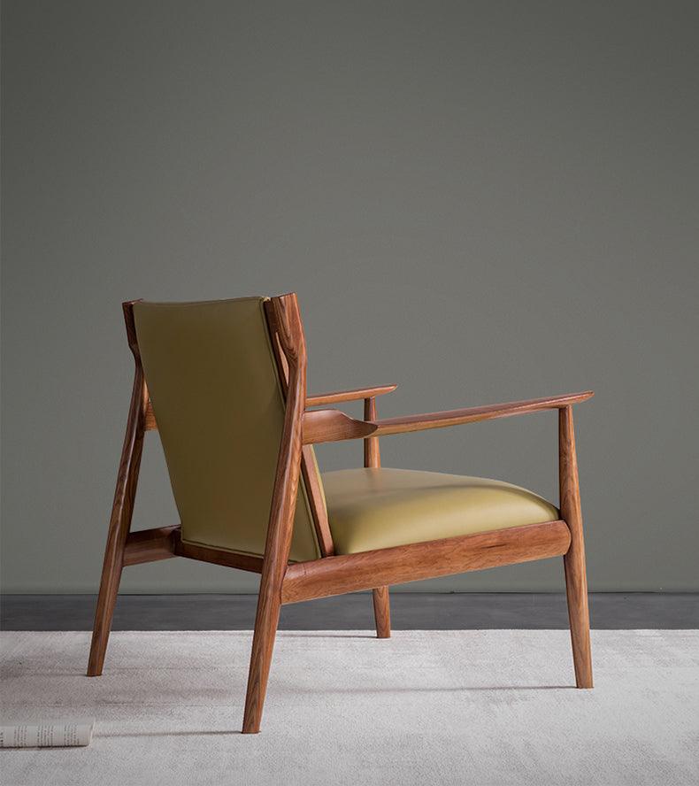 Douk - Solid Ash Wood & Leather Armchair ｜ Reading Chair - mokupark.com