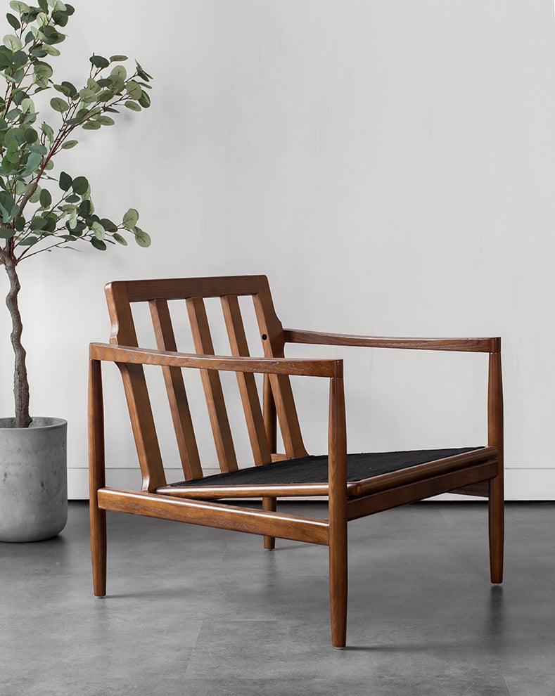 Hiroko - Solid Ash Wood & Leather Armchair ｜ Reading Chair - mokupark.com