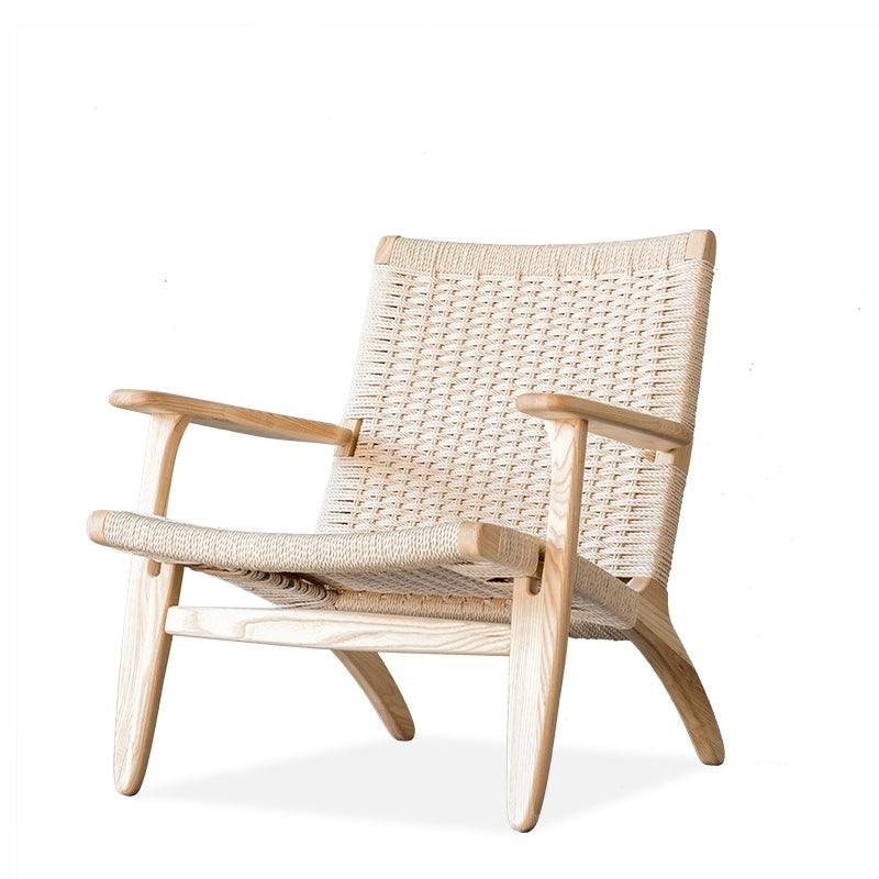 Kojii- Solid Ash Wood & Kraft Paper Rope Armchair ｜ Reading Chair - mokupark.com