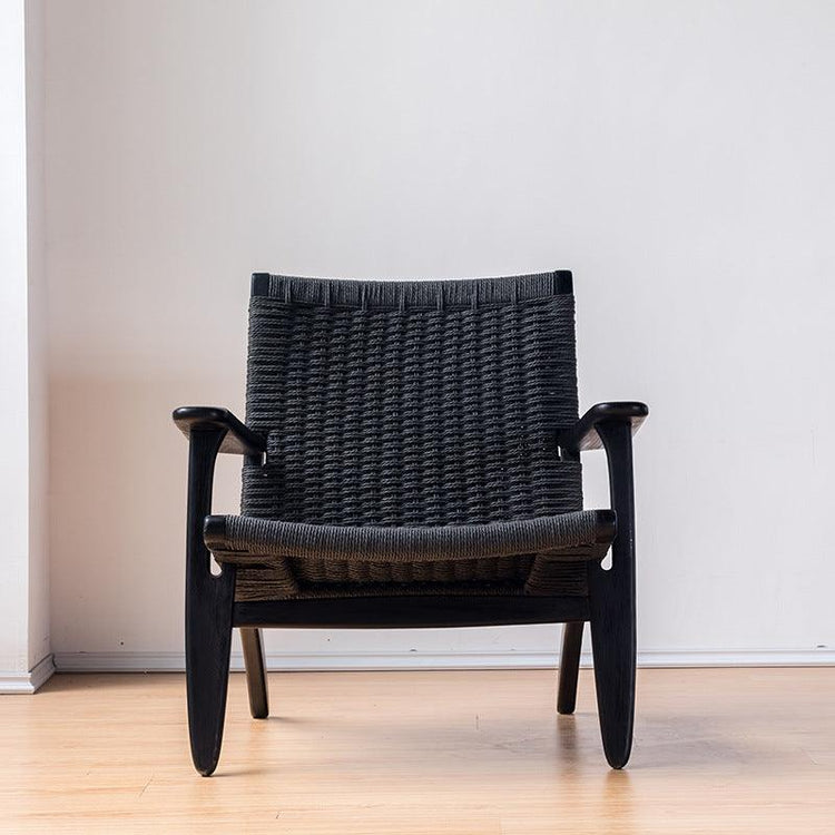 Kojii- Solid Ash Wood & Kraft Paper Rope Armchair ｜ Reading Chair - mokupark.com