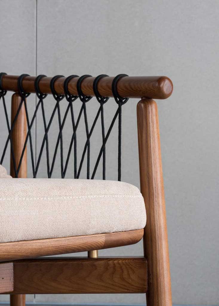 Rikuto - Solid Ash Wood & Cotton Armchair ｜ Reading Chair - mokupark.com