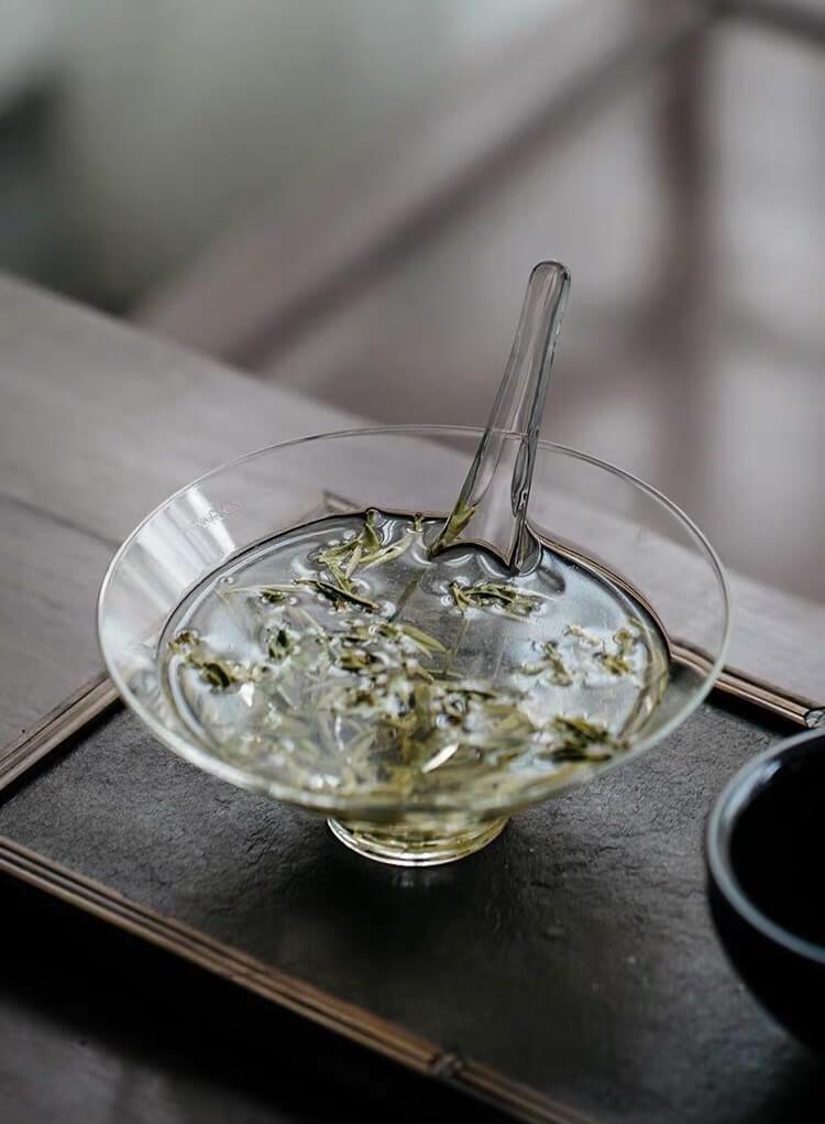 Japanese High Temperature Resistant Simple Glass Tea Bowl & Spoon Set ｜ Chawan Set - mokupark.com