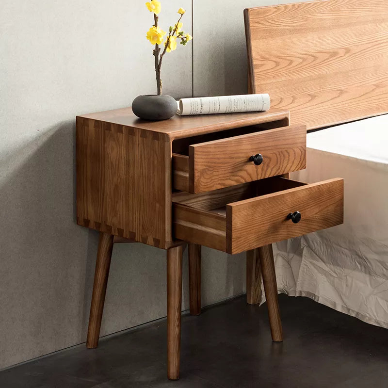 Hiroko - Living Room Ash Wood Two-story Drawer Cabinet - mokupark.com