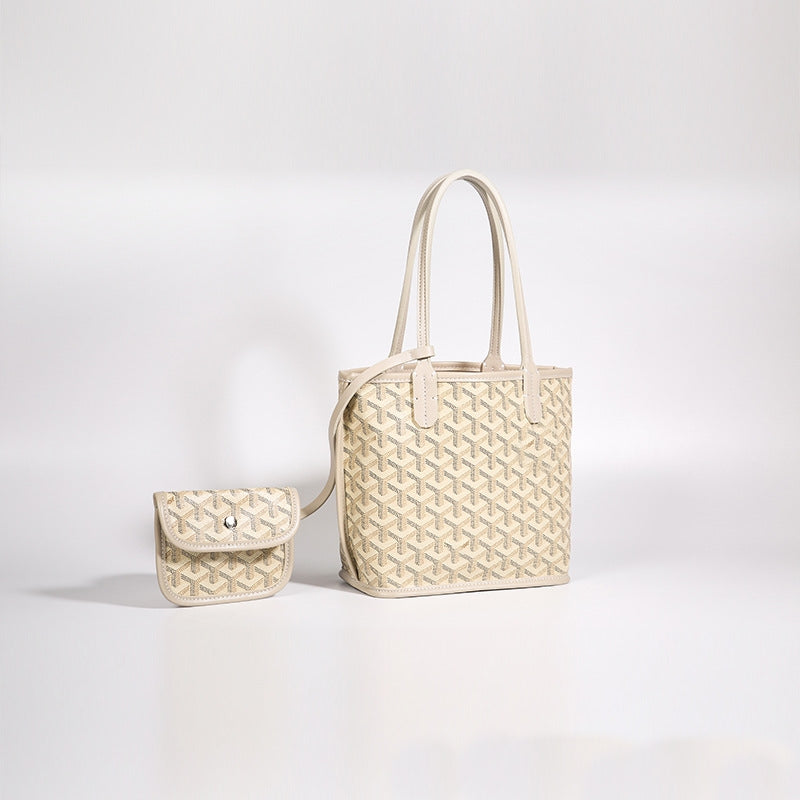 LDGY Mini Double-sided Leather Tote Bag