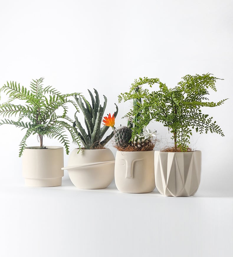 Pandora Set of 4 - Handmade Plant Pot In/Outdoor Beige