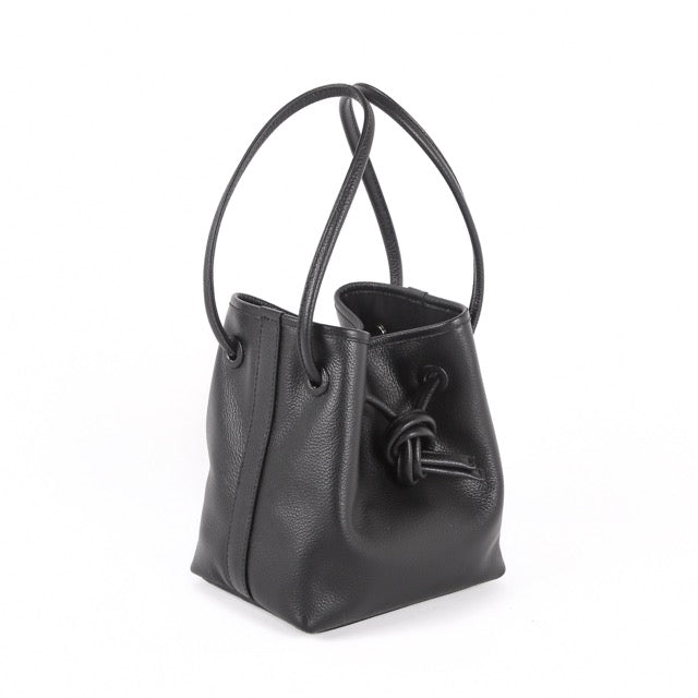 Bond Drawstring Bucket Bag | Top Handle Bag in Leather