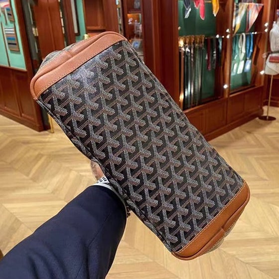 LDGY Genuine Leather Zippered Tote Bag