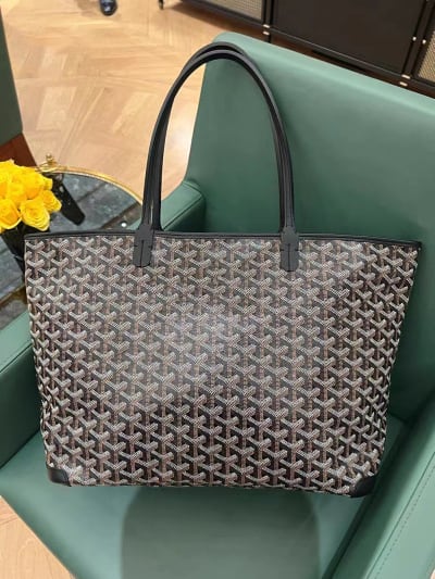 LDGY Genuine Leather Zippered Tote Bag