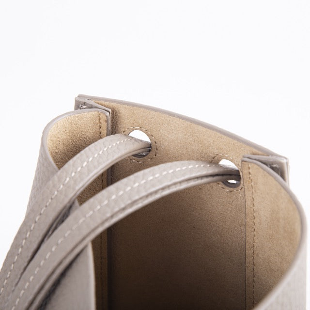 Grey Top Grain Cow Leather One-shoulder Tote Bag | Handbag | Shoulder Bag
