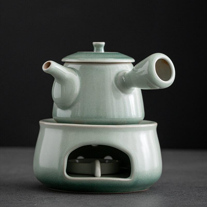 Japanese-style Ashtray Pottery Side Grip Teapot Candle Tea Warmer Set - mokupark.com