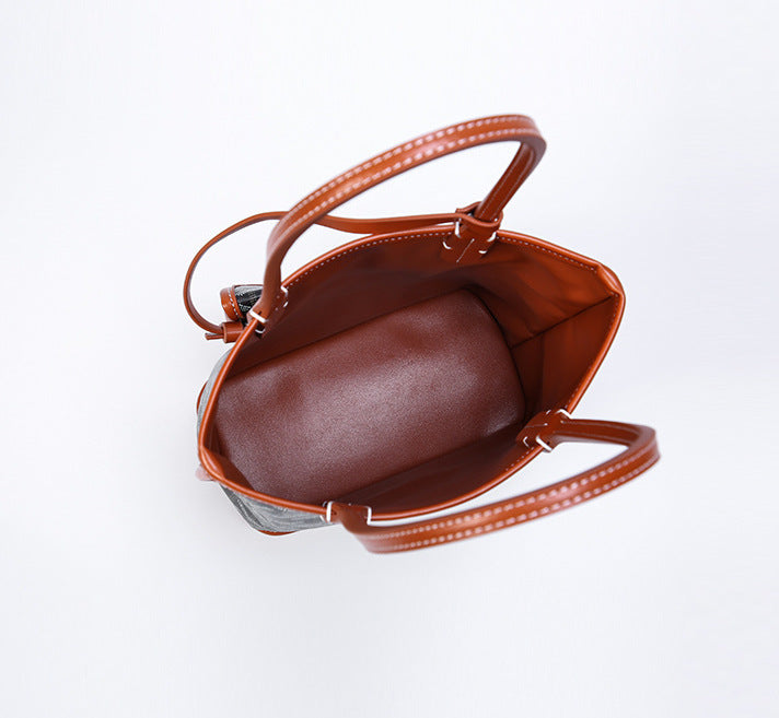 LDGY Mini Double-sided Leather Tote Bag