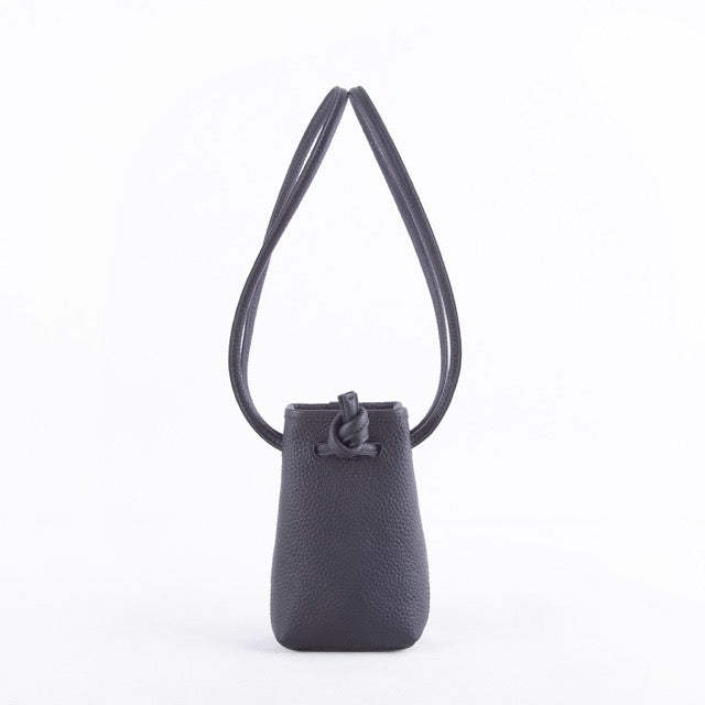 Bond Nona Phone Crossbody | Drawstring Bucket Bag | Top Handle Bag in Leather