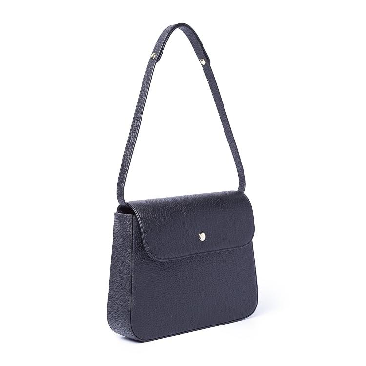 Black Full Grain Cow Leather Underarm Bag | Handbag | Shoulder Bag - loliday.net