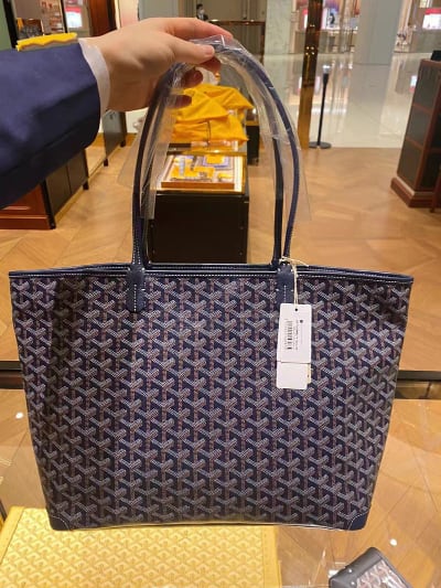 LDGY Genuine Leather Zippered Tote Bag