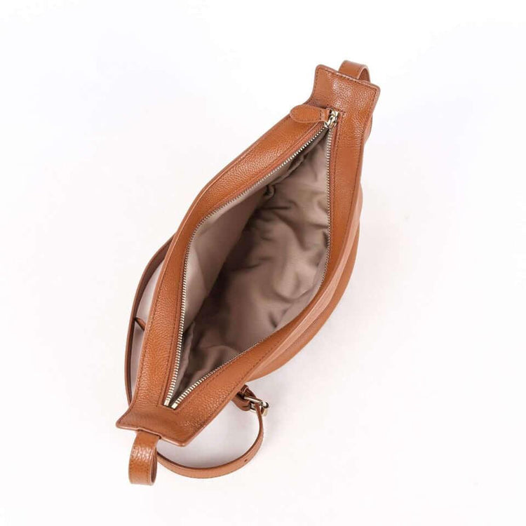 Brown Full Grain Cow Leather Row Saddle Bag - loliday.net