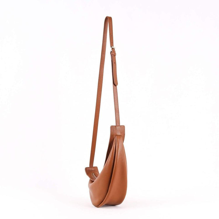 Brown Full Grain Cow Leather Row Saddle Bag - loliday.net