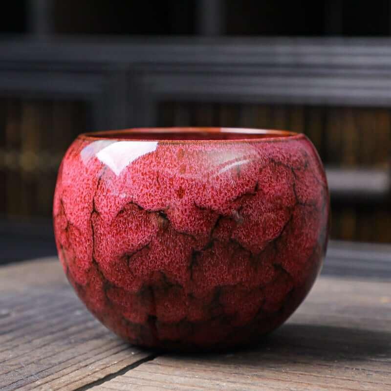 Colorful Cellar Glaze Chinese Tea Cup | Ceramic Dragon Egg Cup - mokupark.com