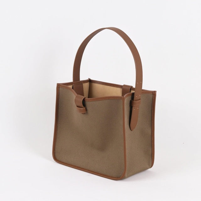 Large Square Commuter Tote Bag Top Handle Bag in Canvas