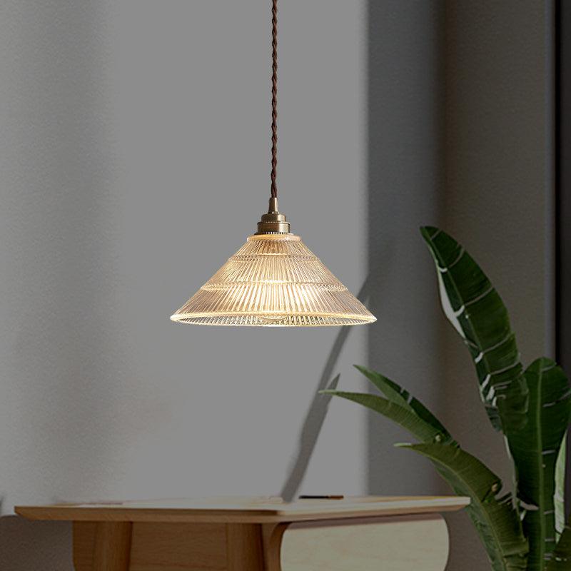 Japanese Style Classic Brass Glass Small Pendant Lamp - mokupark.com